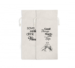 Canvas Wine Bags - Printed