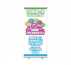 Covid 19 Prevention Wash Hands Roll Up Banner Stands