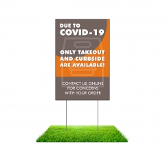 Covid 19 Only Take Out Yard Signs
