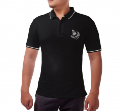 Men's Black Polo Shirt - Embroidered