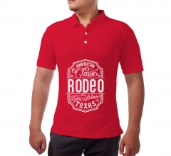 Men's Red Cotton Polo Shirt - Printed