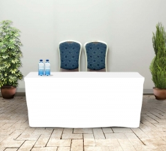 6' Fitted Table Covers - White - 4 Sided