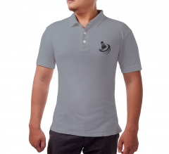 Custom Grey Polo Shirt - Embroidered