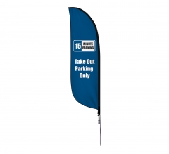Pre Printed Take Out Parking Only Feather Flag