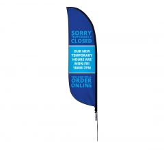 Pre Printed Temporary Closed Order Online Feather Flag