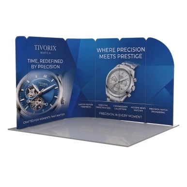10ft Magnetic Modular Fabric Displays - L Shape Sloped