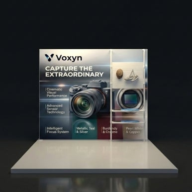 10ft Backlit Trade Show Display - LED Lightbox Display with Shelf