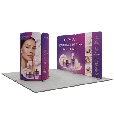 13ft Magnetic Modular Fabric Display - Tower Island Shape with Backwall
