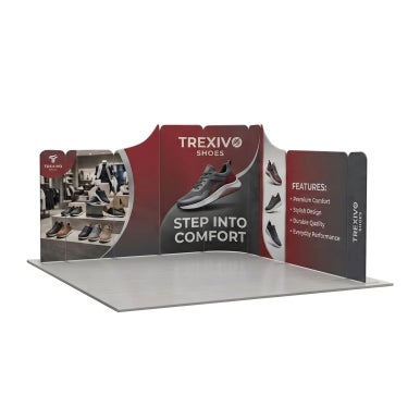 13ft Magnetic Modular Fabric Displays - Dynamic Curved L Shape