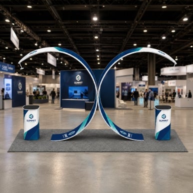 20ft Island Twin Arch Display Booth