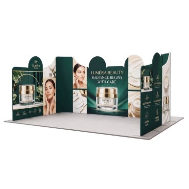 20ft Magnetic Modular Fabric Displays - U Shape Curved