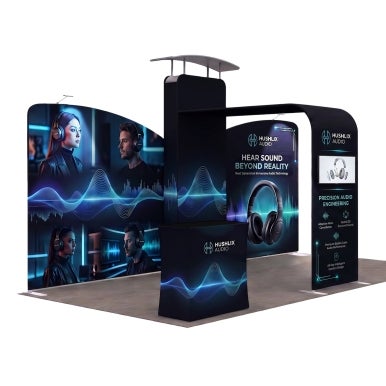 20ft Inline Trade Show Booth – Modular Package with Media Display