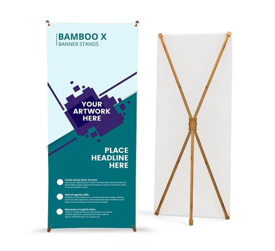Bamboo X Banner Stands Bamboo X Banner Displays Bannerbuzz