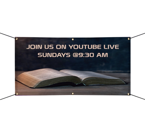 Join us on Youtube Live Vinyl Banners