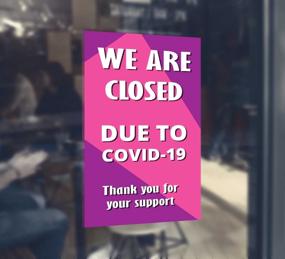 We Are Closed Covid 19 Window Decals