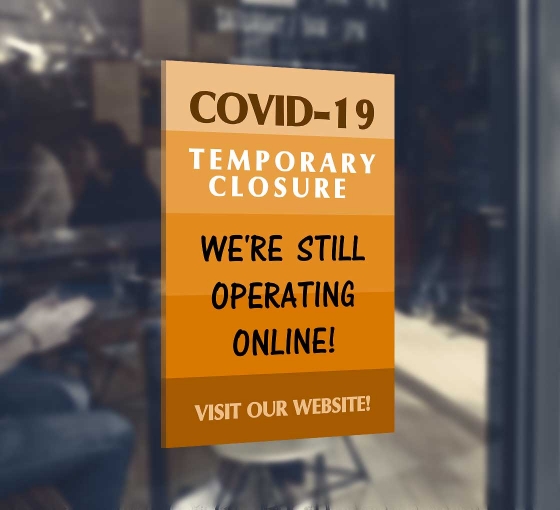 Covid-19 Temporary Closure Window Decals