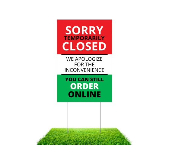 Sorry Temporarily Closed Yard Signs