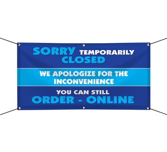 Sorry Temporarily Closed Vinyl Banners