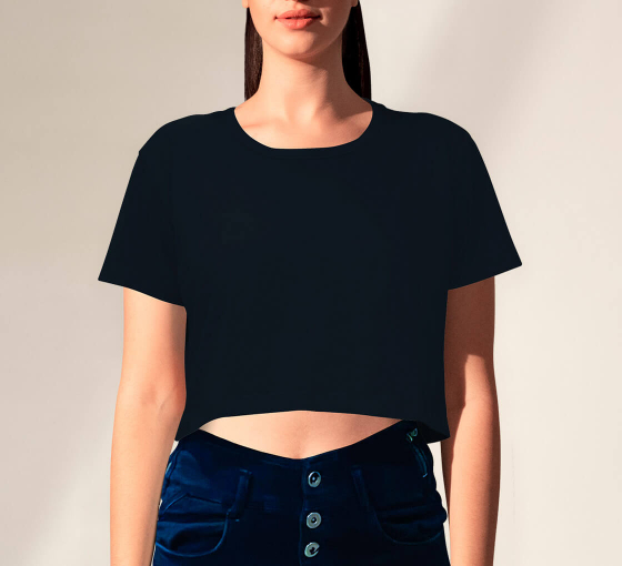 Women Crop Top T-Shirt Half Sleeves Casual Tops For College Office