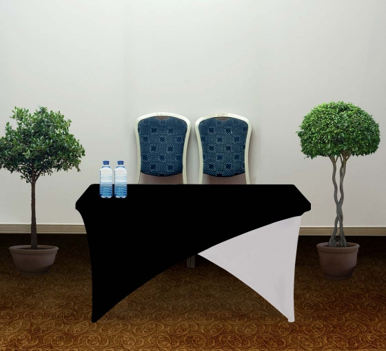 4' Cross Over Table Covers - Black & White