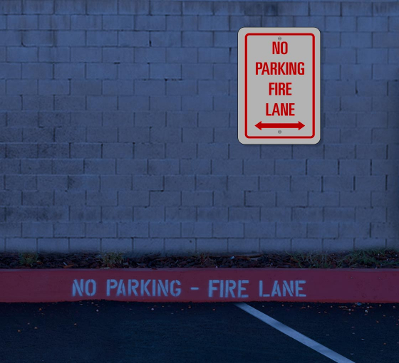 Reflective No Parking Fire Lane Signs