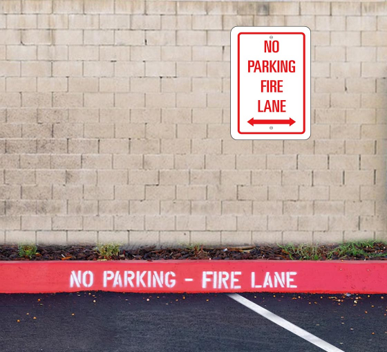 No Parking Fire Lane Signs