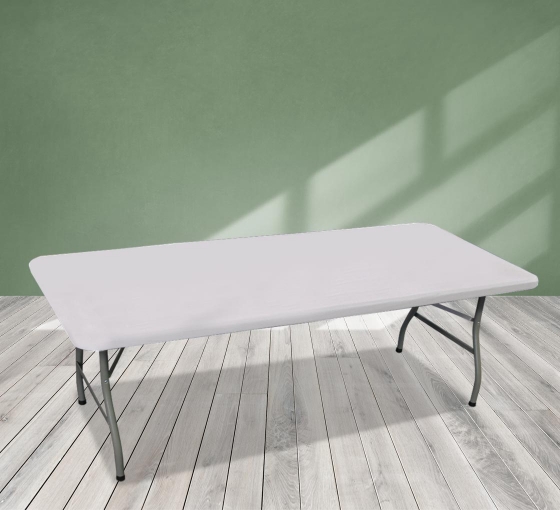 8' Rectangle Table Toppers - White