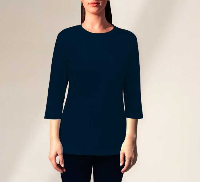 Buy Helpom Stylish Striper Round Neck Full Sleeve Women T-Shirt  (LT9DPL-S-WHBL) at