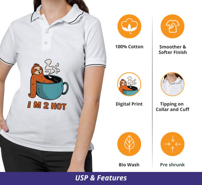 Buy SK Hosiery : Printed Polo T-Shirts for Women's/Ladies/Girls