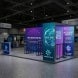 20ft Backlit Trade Show Display LED Backwall Display with Dual Counters Branding lifestyle