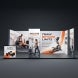 20ft Backlit Trade Show Display LED Lightbox Display with Counters Side Panels front view
