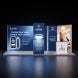 20ft Backlit Trade Show Display Premium LED Lightbox Display with Counters Branding Panels front view