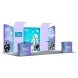 20ft Inline Trade Show Booth – Modular Fabric Display with Podium, Shelves & LED Lights
