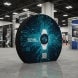 3D Moon Shaped Fabric Media Wall Lifestyle Image BBEXPO3DMOON03_1_US