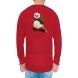 Men's Red Printed Long Sleeves T-Shirt - Crew Neck