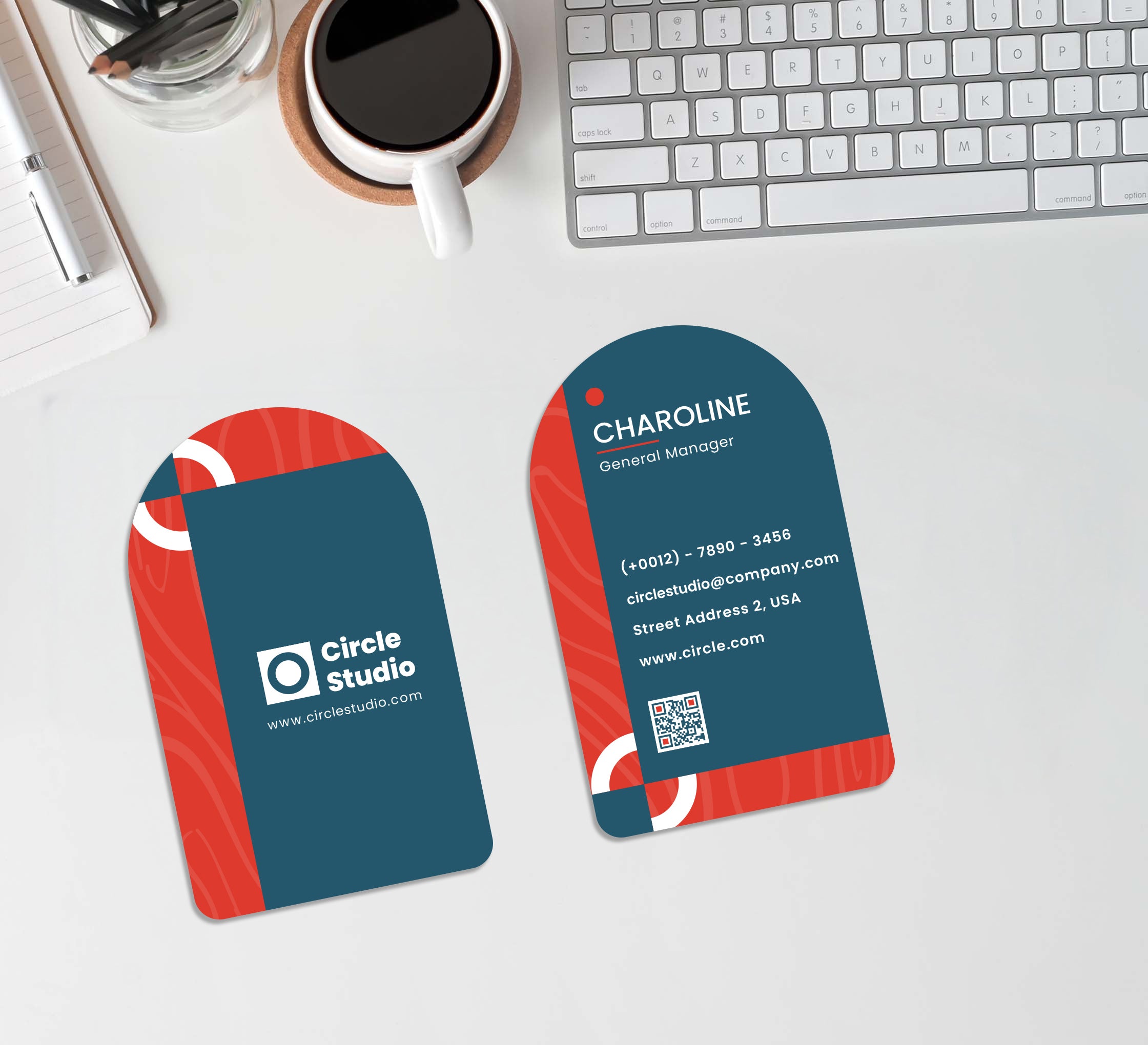 Half Circle Side Business Cards